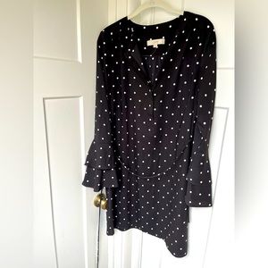 LOFT bell sleeve polka dot dress
